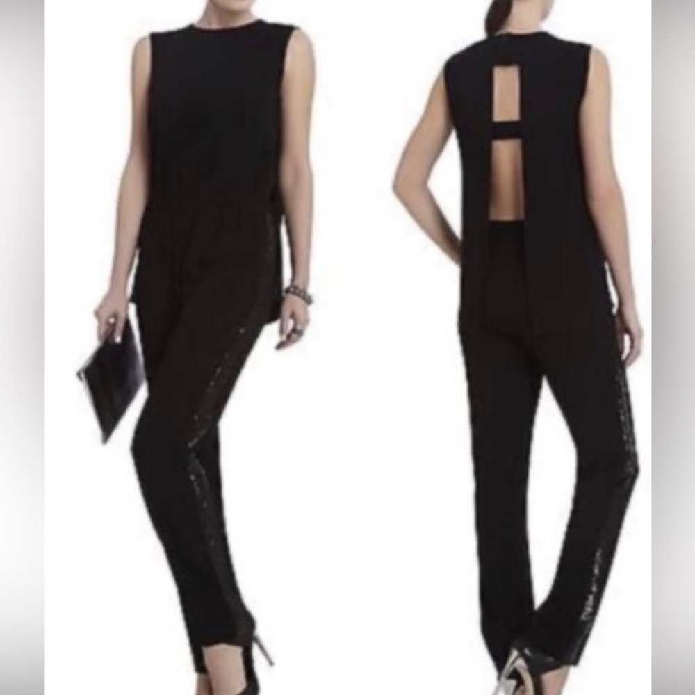Formal Black Sequin Jumpsuit